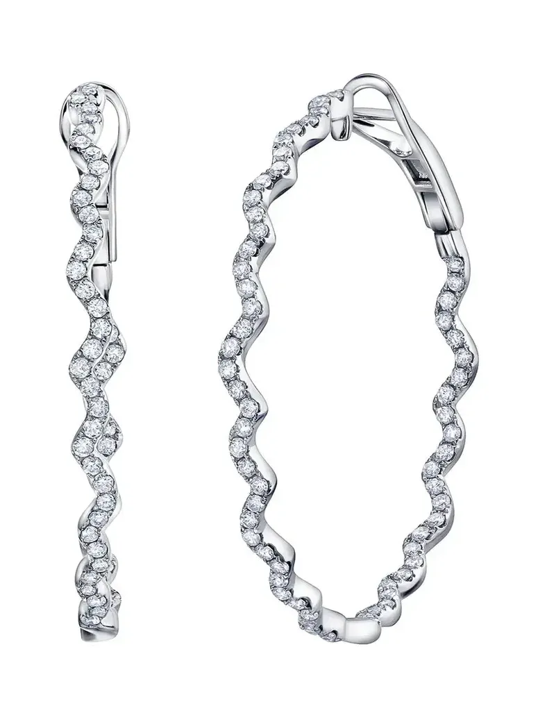 Rio Diamond Inside Outside Hoop Earrings Rio Diamond Inside Outside Hoop Earrings