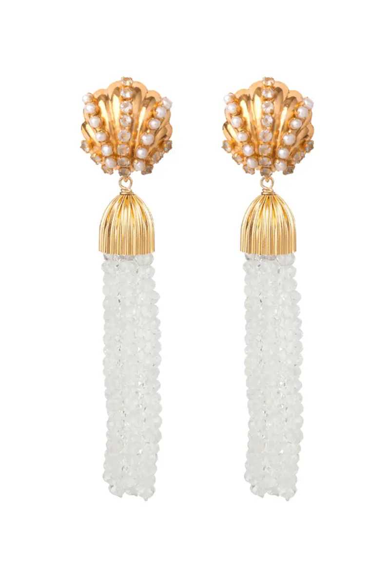 BOUNKIT JEWELRY Rock Crystal Tassel Earrings | Image 1 BOUNKIT JEWELRY Rock Crystal Tassel Earrings | Image 1