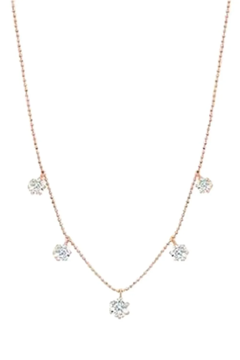 Rose Gold Large Floating Diamond Necklace