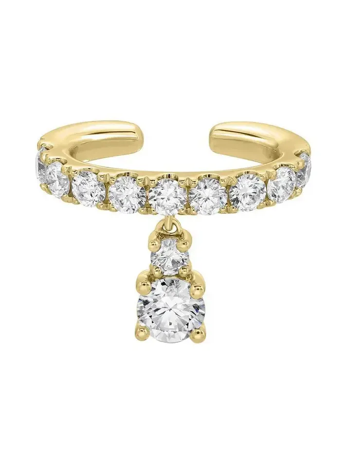 Round Diamond Drop Daphne Ear Cuff Round Diamond Drop Daphne Ear Cuff