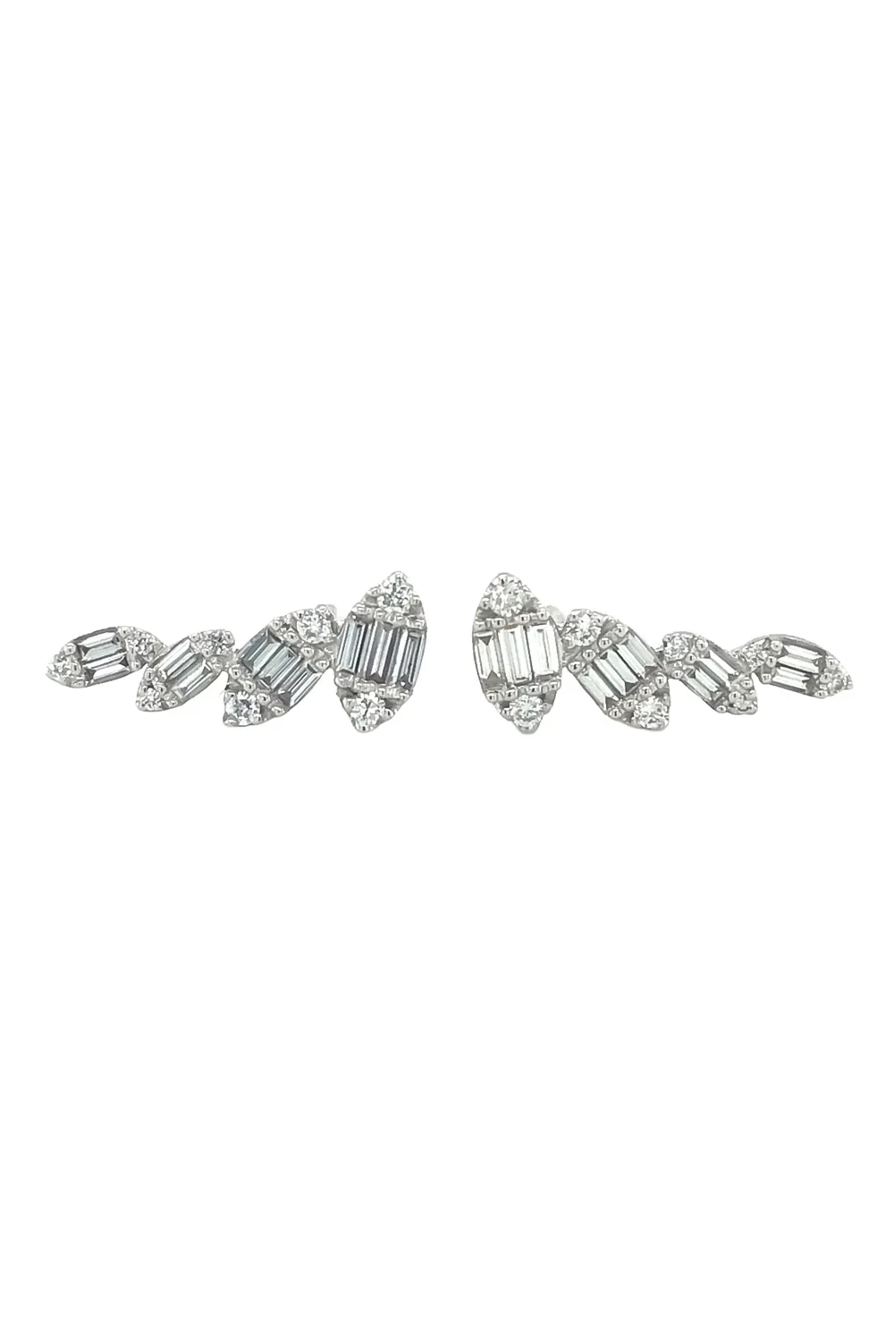 LISA NIK Round Diamond Ear Climbers