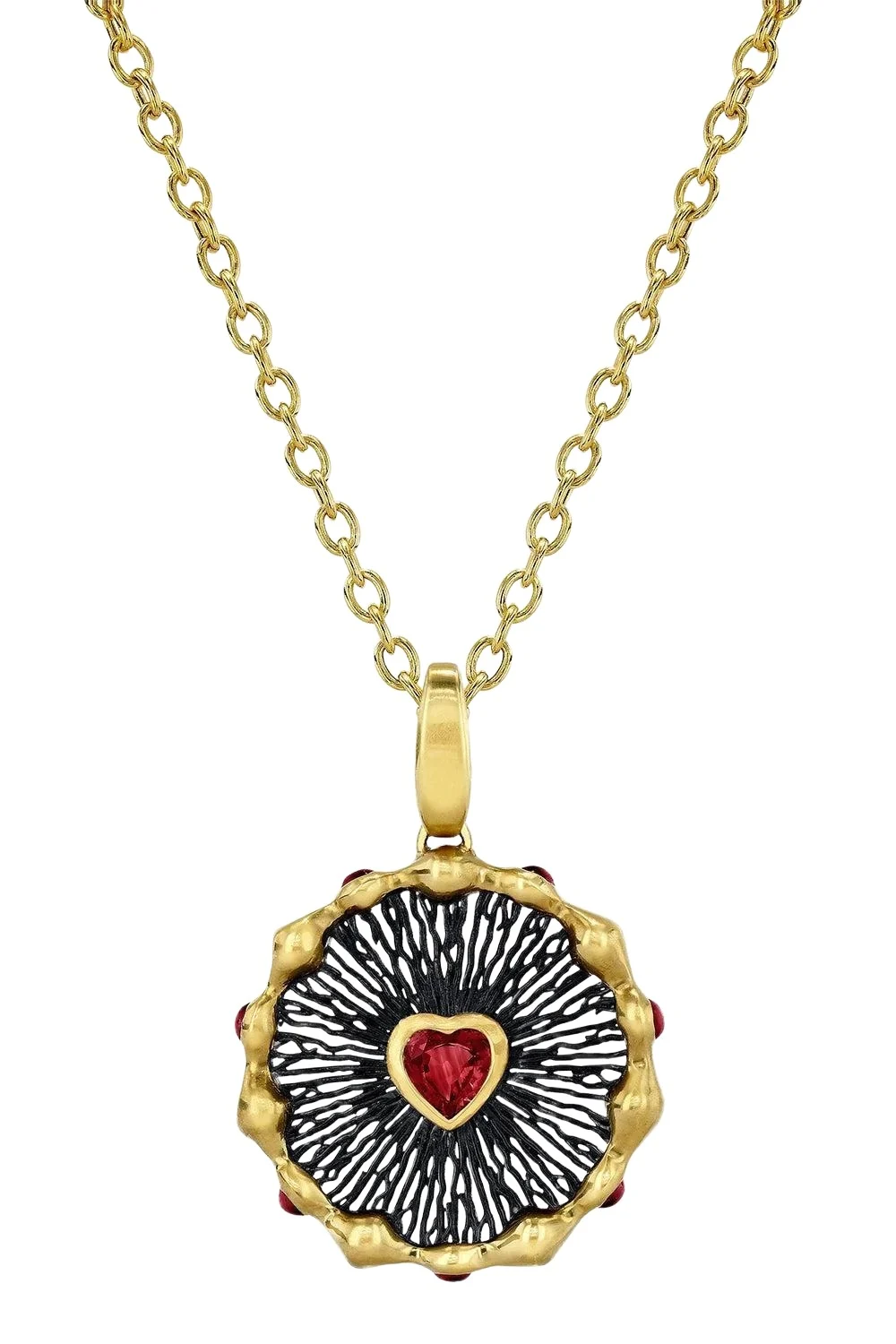 Ruby Heart Hypha Charm Necklace Ruby Heart Hypha Charm Necklace
