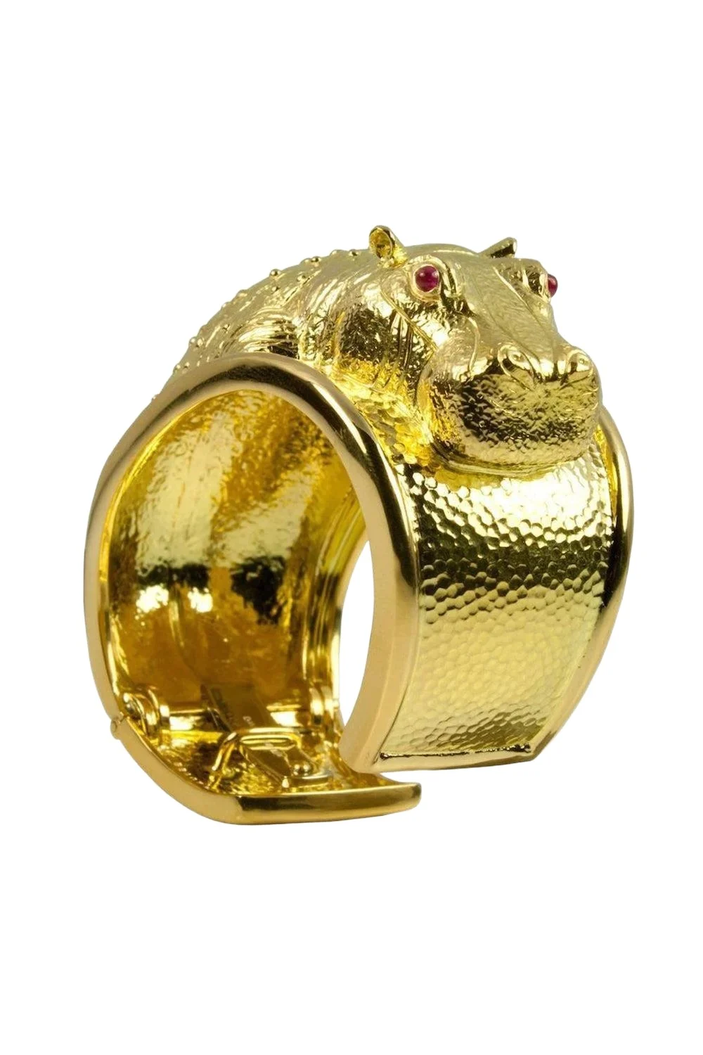 Ruby Repousse Hippo Cuff Bracelet Ruby Repousse Hippo Cuff Bracelet