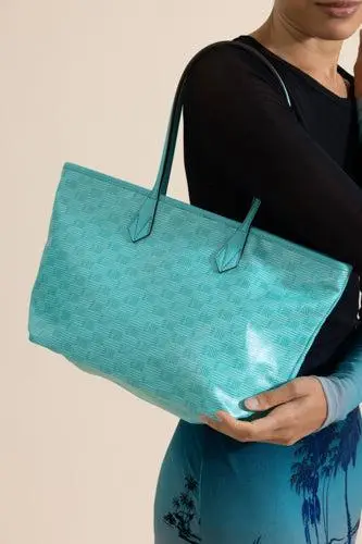 MOREAU Saint Tropez Small Zip Tote - Turquoise Natural | Thumbnail 3 MOREAU Saint Tropez Small Zip Tote - Turquoise Natural | Thumbnail 3