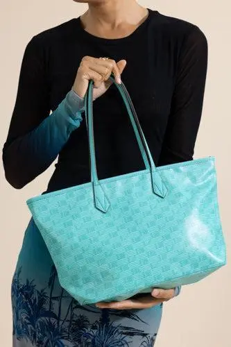 MOREAU Saint Tropez Small Zip Tote - Turquoise Natural | Thumbnail 4 MOREAU Saint Tropez Small Zip Tote - Turquoise Natural | Thumbnail 4