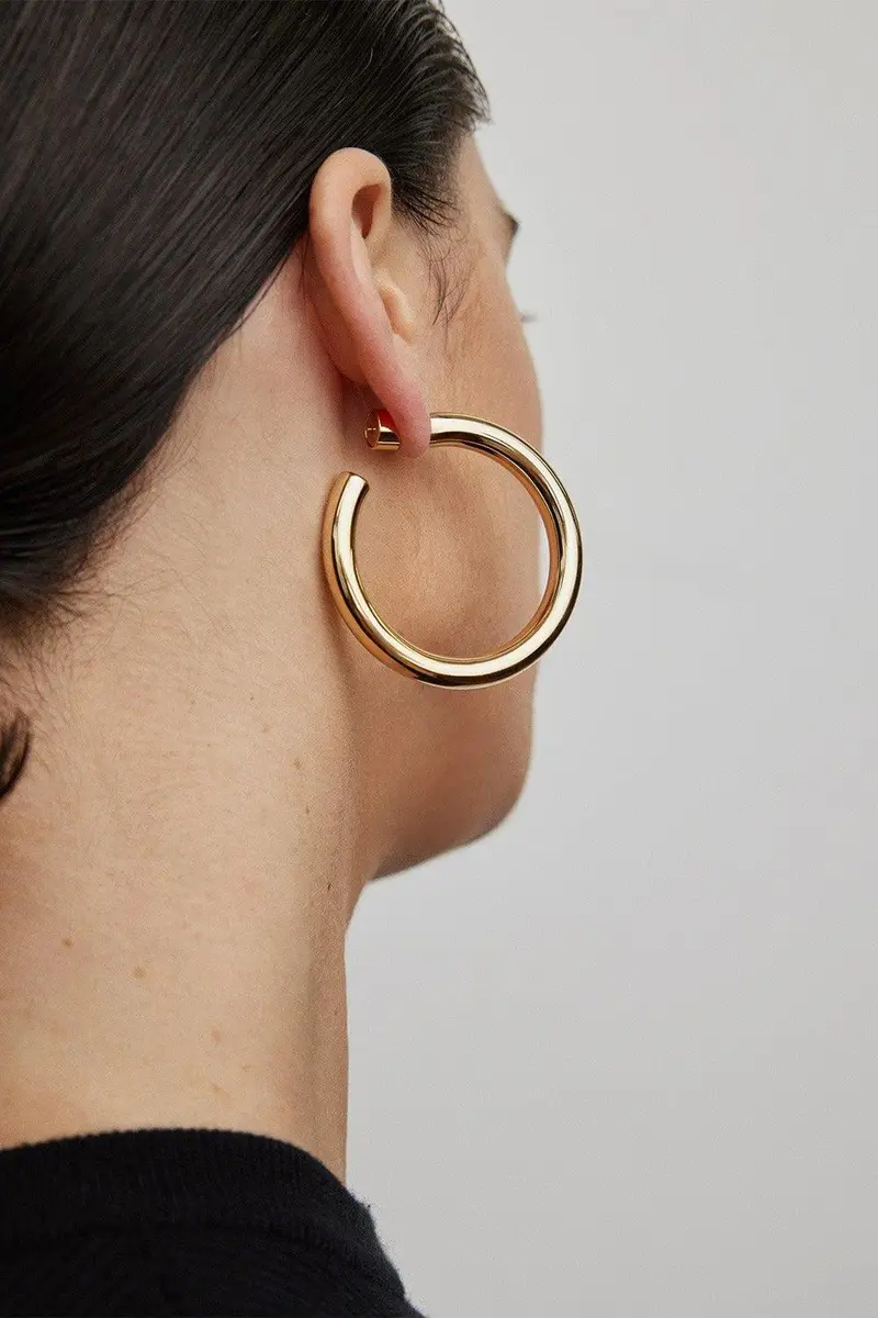 Jennifer Fisher Samira Baby Hoop Earrings - 1.5in | Thumbnail 2 Jennifer Fisher Samira Baby Hoop Earrings - 1.5in | Thumbnail 2