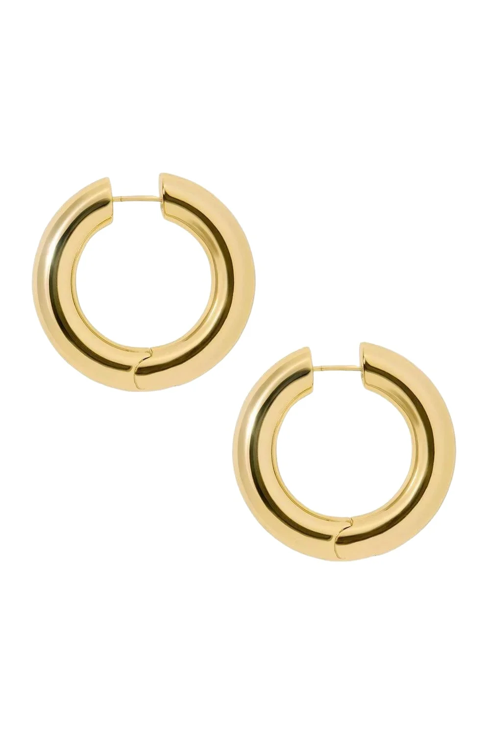 Samira Hinged Huggie Earrings - Yellow Gold - 0.75in