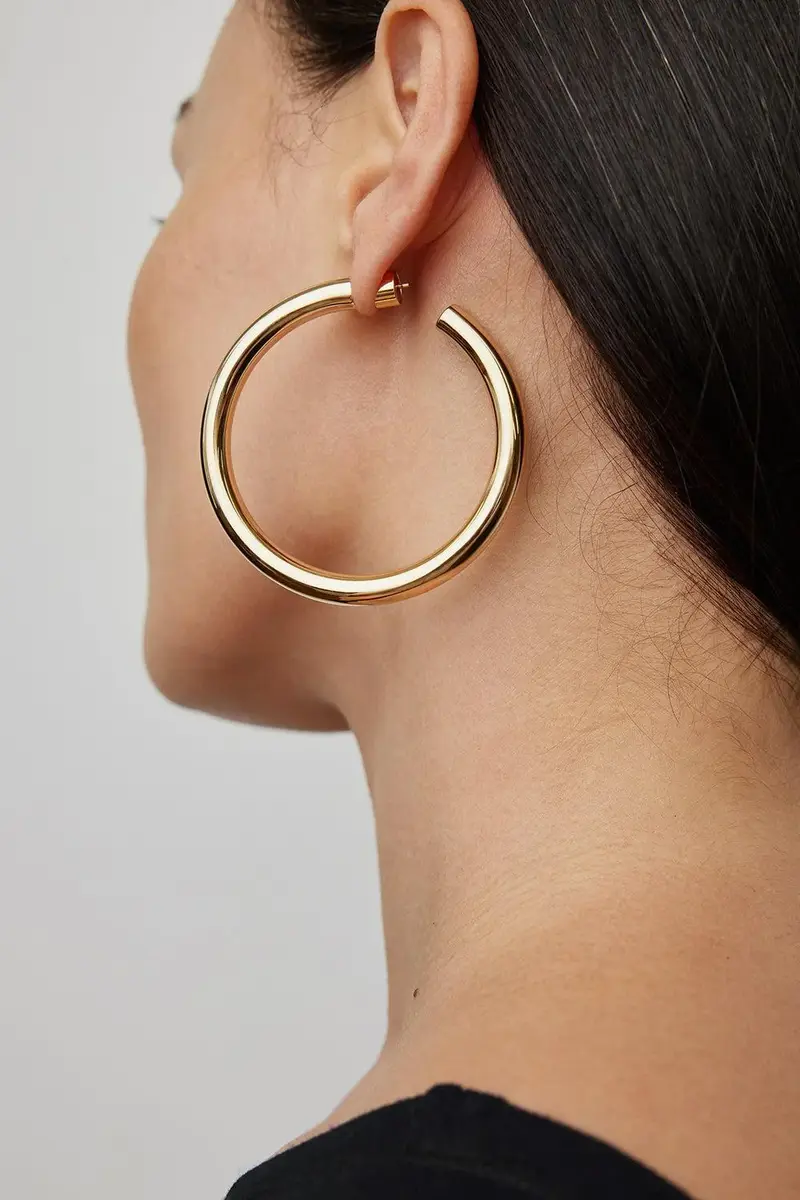 Jennifer Fisher Samira Hoop Earrings - Yellow Gold - 2in | Thumbnail 2 Jennifer Fisher Samira Hoop Earrings - Yellow Gold - 2in | Thumbnail 2