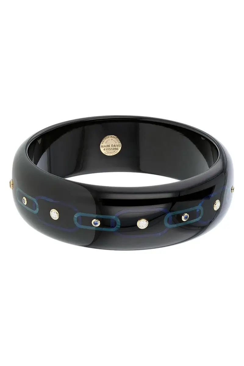 MARK DAVIS Sapphire Black Bakelite Bangle | Thumbnail 5