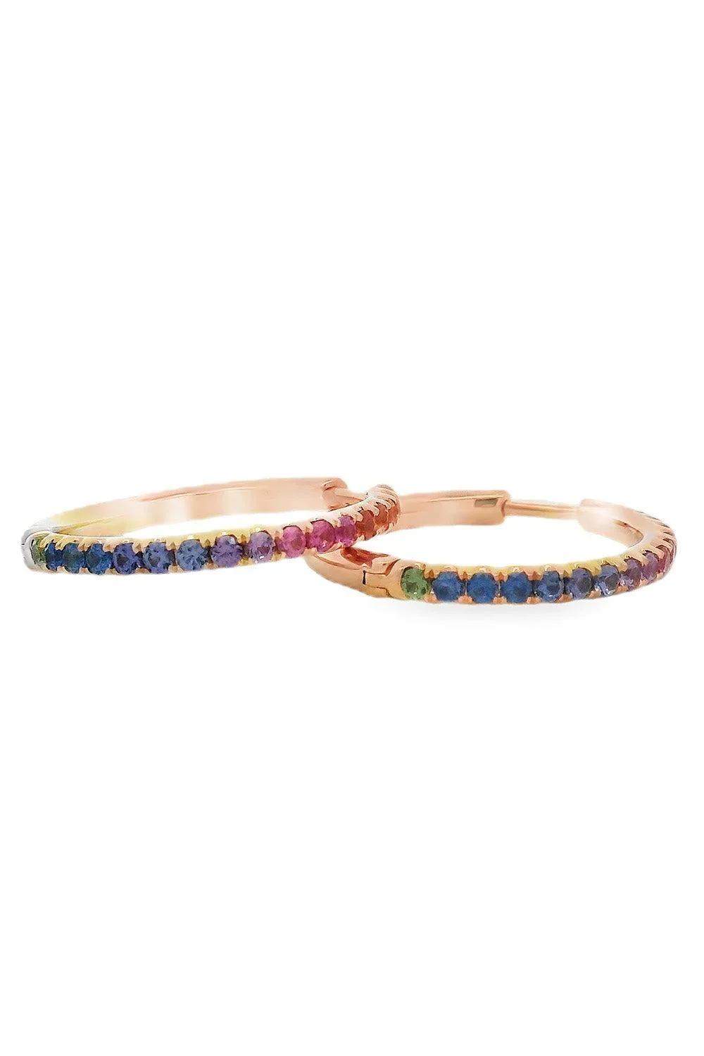 LISA NIK Sapphire Multi Color Hoop Earrings