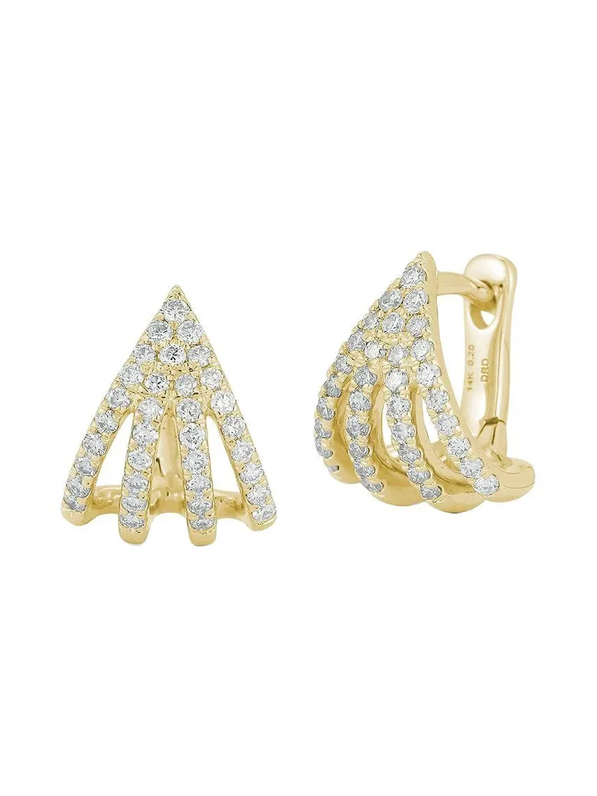DANA REBECCA DESIGNS Sarah Leah Four Burst Huggie Earrings