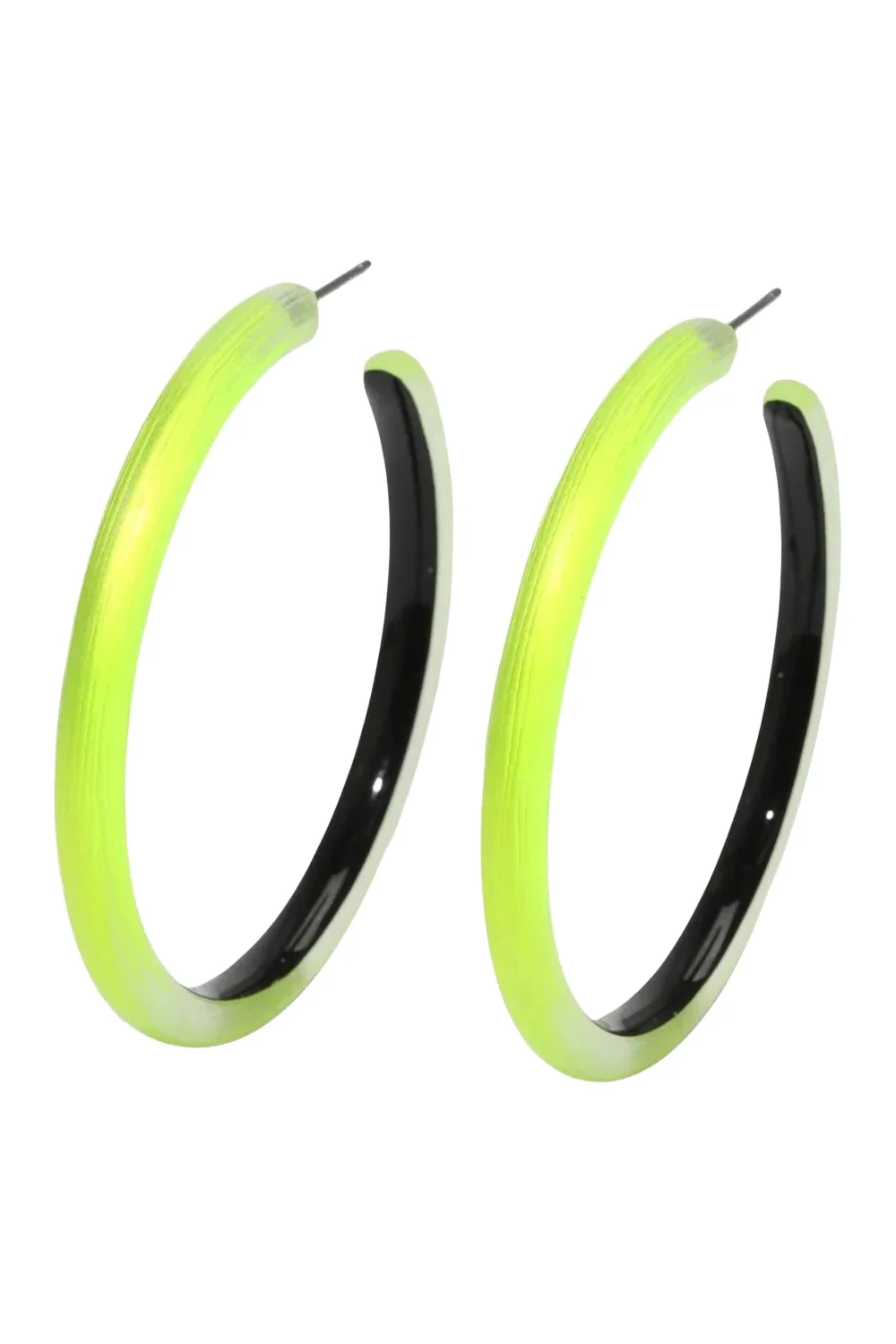 Skinny Lucite Hoop Earrings - Yellow Skinny Lucite Hoop Earrings - Yellow