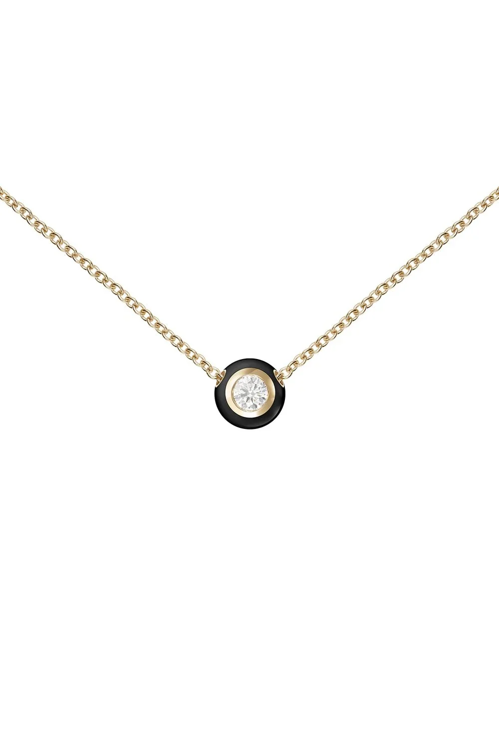 Small Black Audrey Diamond Pendant Necklace