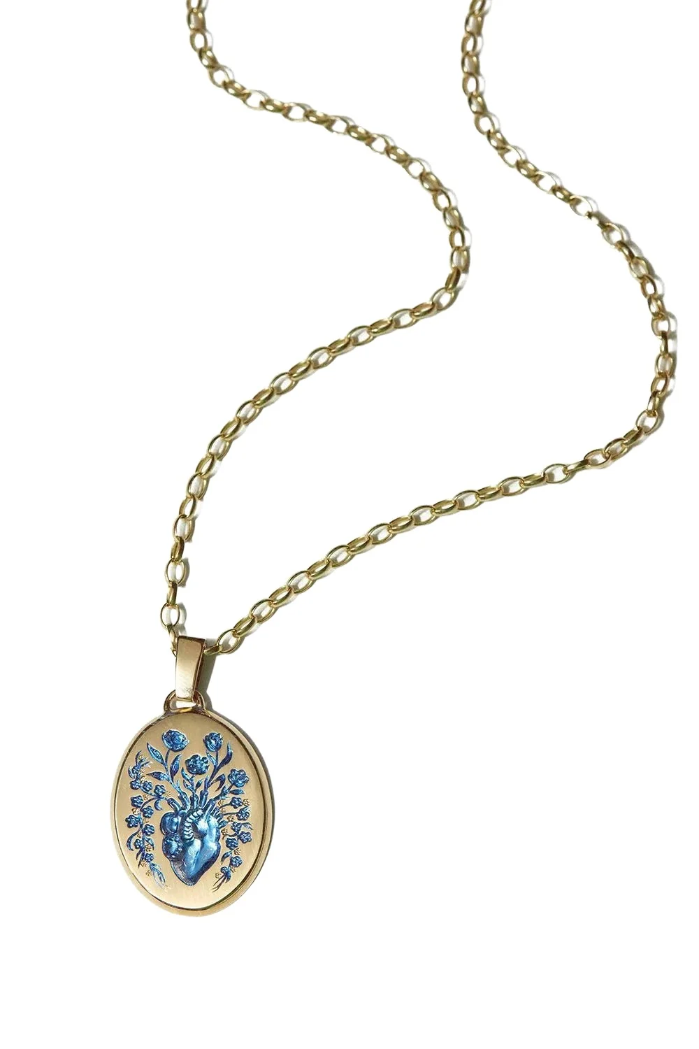 CASTRO SMITH Small Blue Heart Pendant Necklace