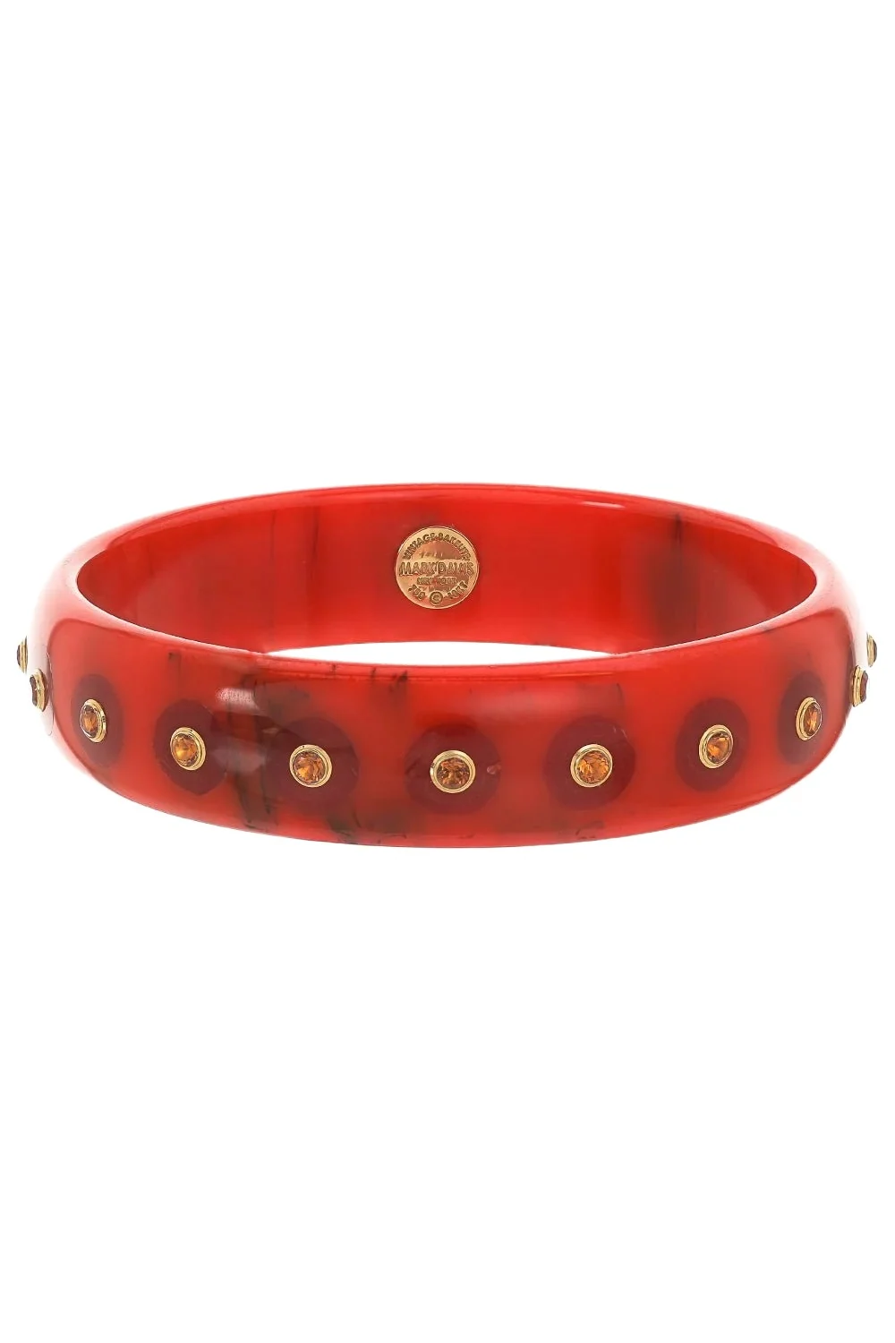 MARK DAVIS Small Citrine Red Bakelite Bangle