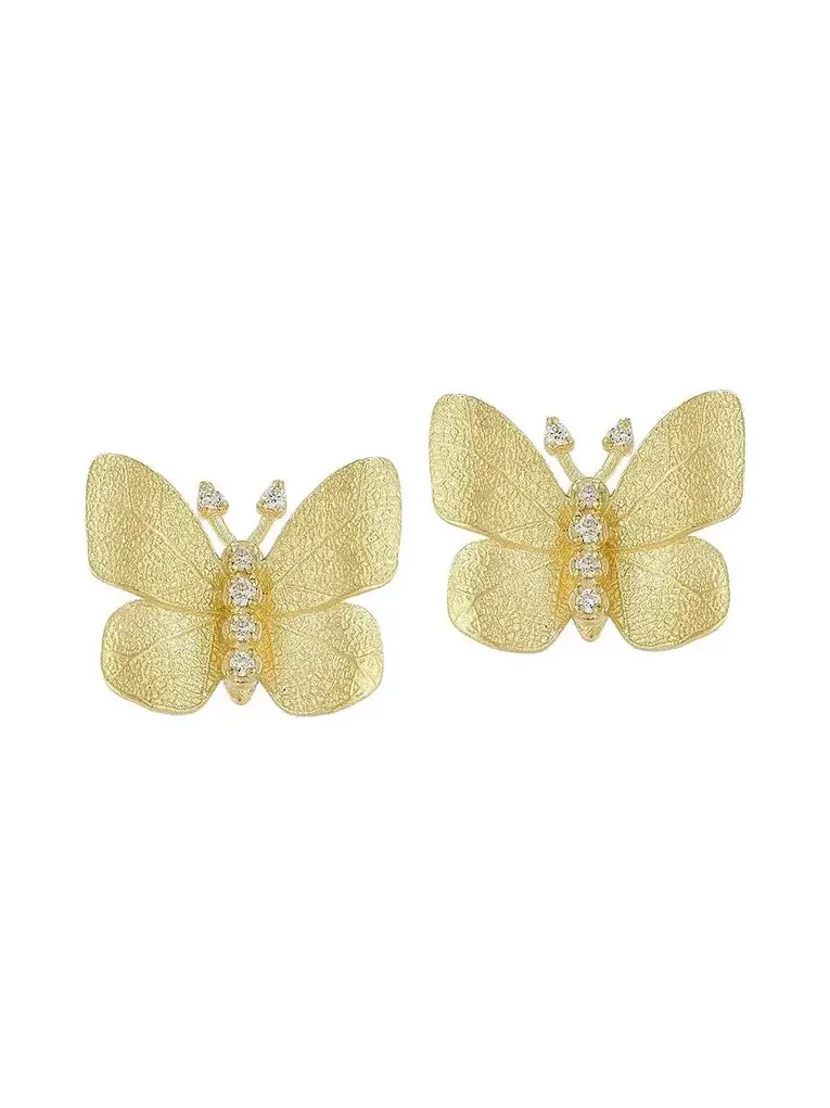 Small Diamond Butterfly Stud Earrings Small Diamond Butterfly Stud Earrings