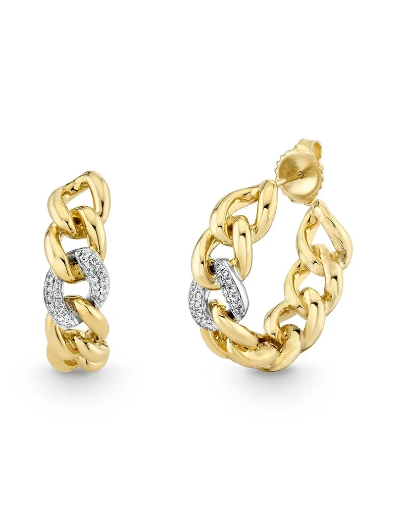 Sydney Evan Small Single Link Hoop Earrings