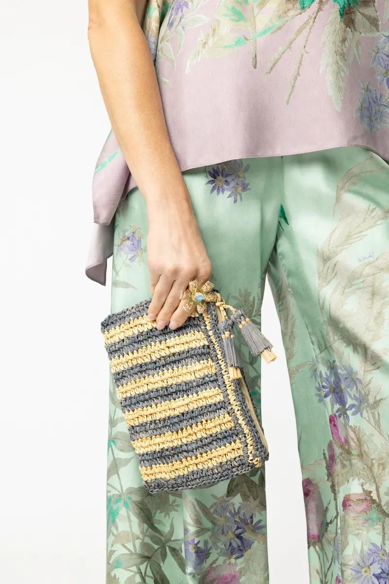 AERIN LAUDER Small Striped Zip-Pouch | Thumbnail 3 AERIN LAUDER Small Striped Zip-Pouch | Thumbnail 3