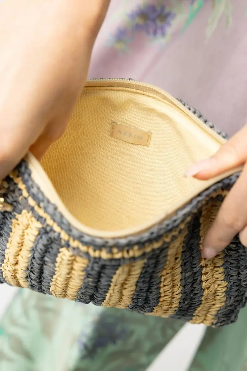 AERIN LAUDER Small Striped Zip-Pouch | Thumbnail 4 AERIN LAUDER Small Striped Zip-Pouch | Thumbnail 4