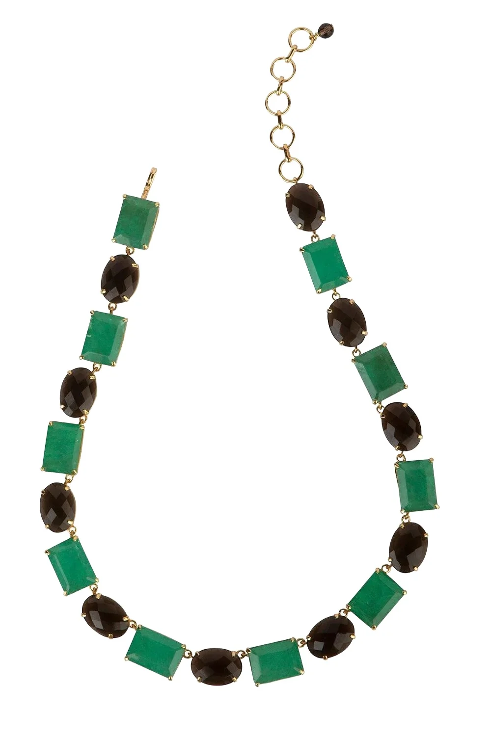 BOUNKIT JEWELRY Smoky Green Quartz Rhea Necklace