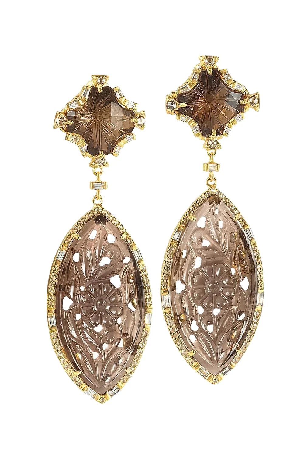 Smoky Qaurtz Topaz Affinity Earrings