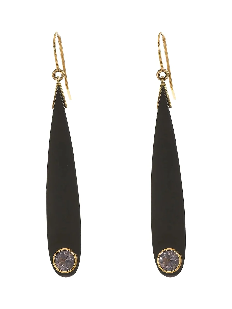 MARK DAVIS Smoky Quartz Black Bakelite Earrings