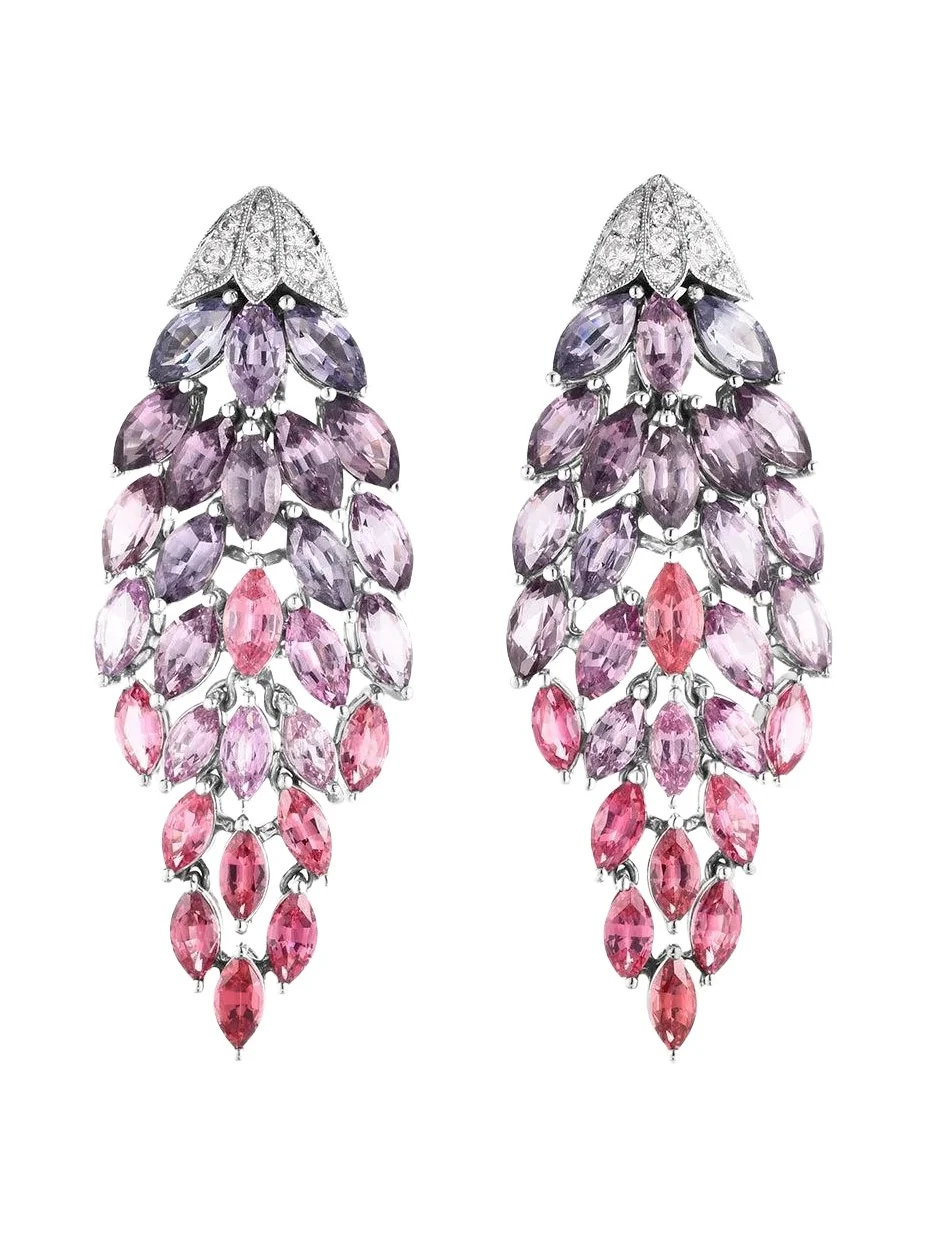 Spinel Diamond Shield Earrings Spinel Diamond Shield Earrings