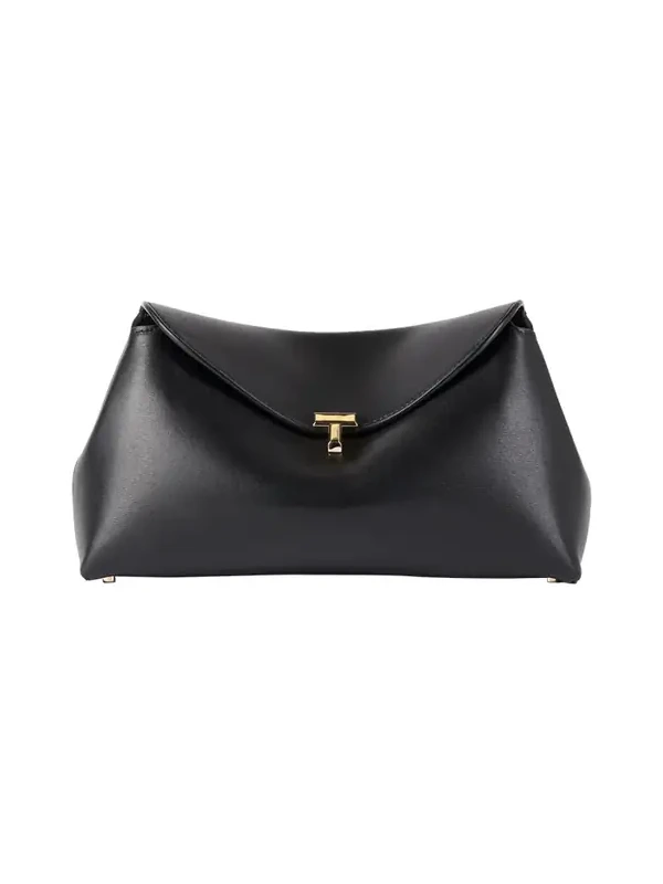T-Lock Leather Clutch