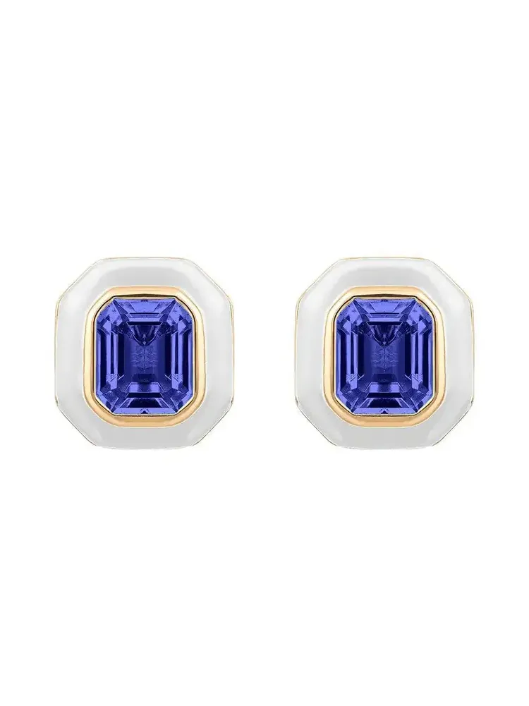 Tanzanite Square Cut Stud Earrings Tanzanite Square Cut Stud Earrings