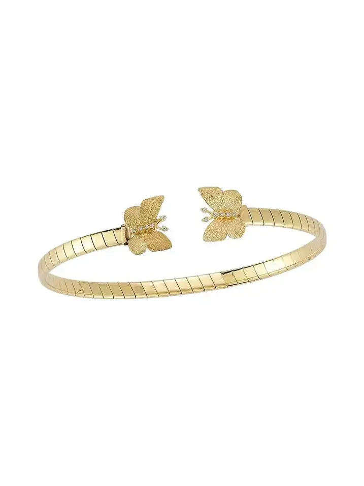 Textured Butterfly Open Bangle Bracelet Textured Butterfly Open Bangle Bracelet