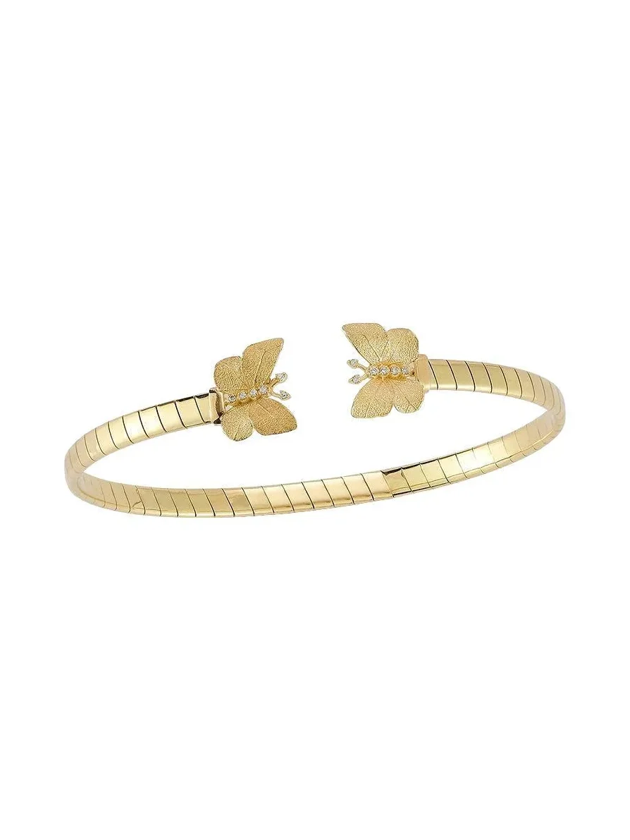 Textured Butterfly Open Bangle Bracelet Textured Butterfly Open Bangle Bracelet
