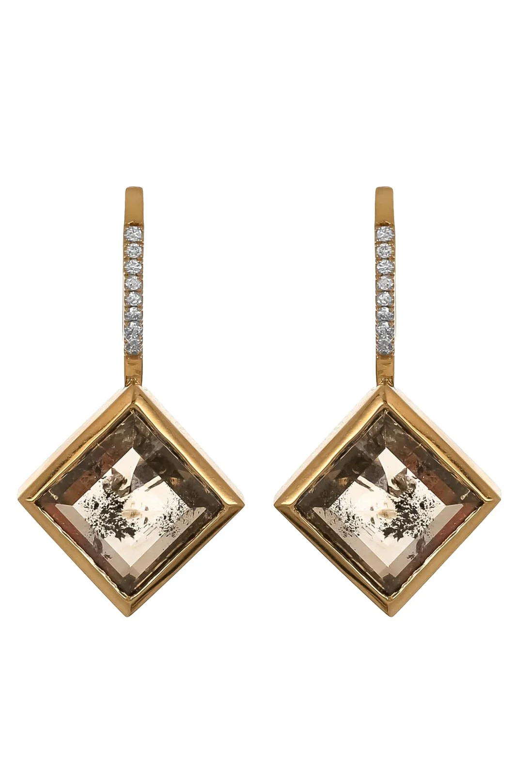 WITH LOVE The Rustic Diamond Drop Earrings