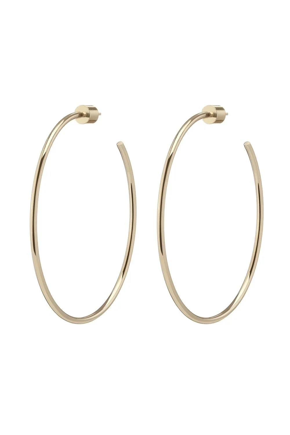 Thread Hoop Earrings - Yellow Gold - 2in Thread Hoop Earrings - Yellow Gold - 2in