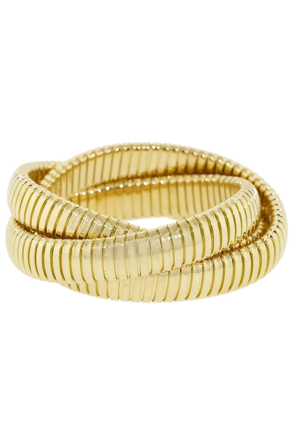 Three Band Yellow Gold Rolling Bracelet Three Band Yellow Gold Rolling Bracelet