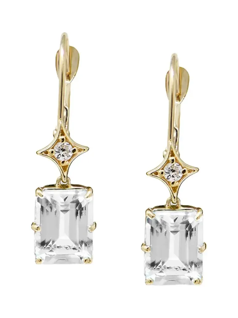 Topaz Rectangle Aurora Drop Earrings Topaz Rectangle Aurora Drop Earrings