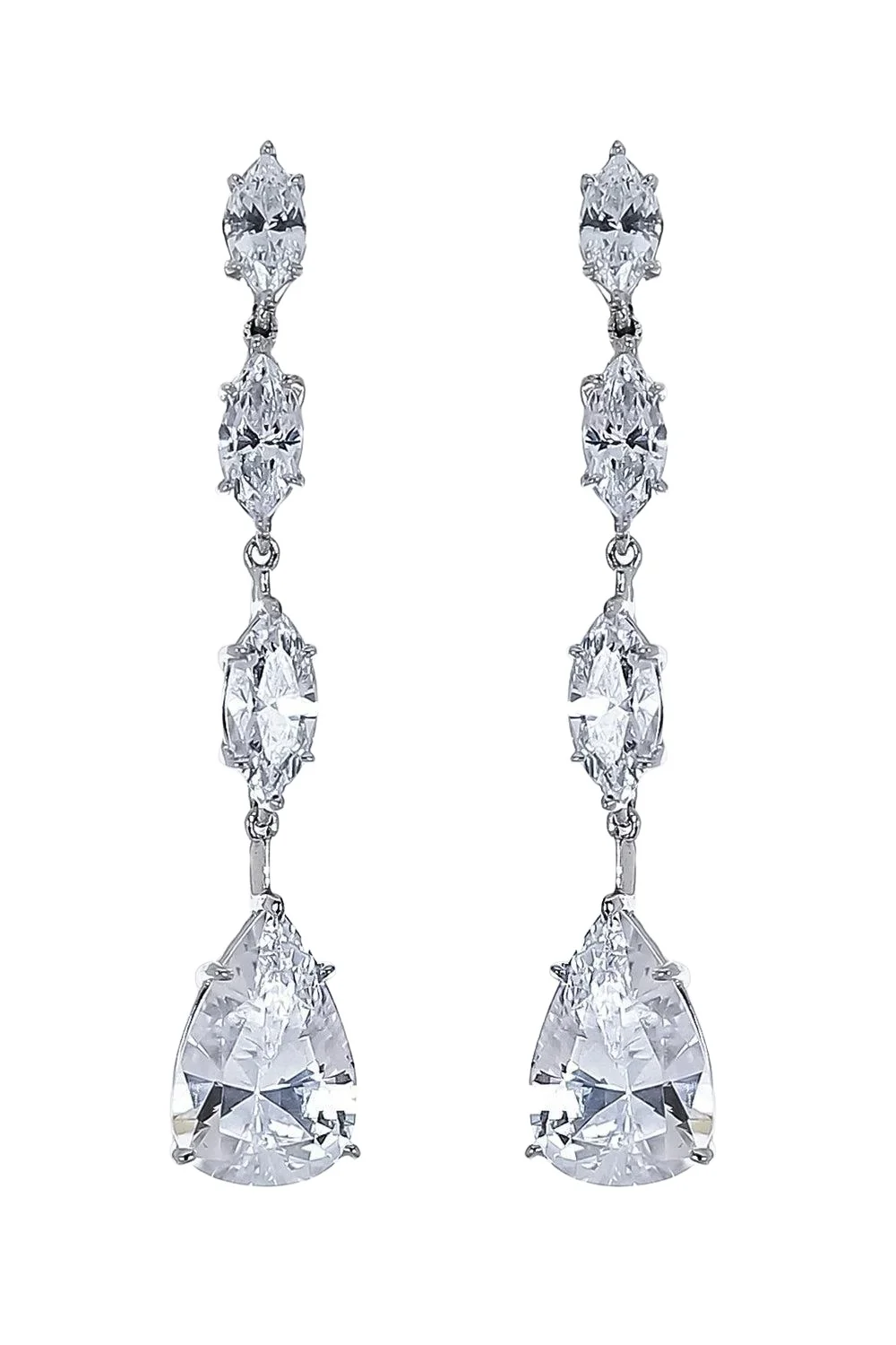 Triple Marquise Pear Drop Earrings