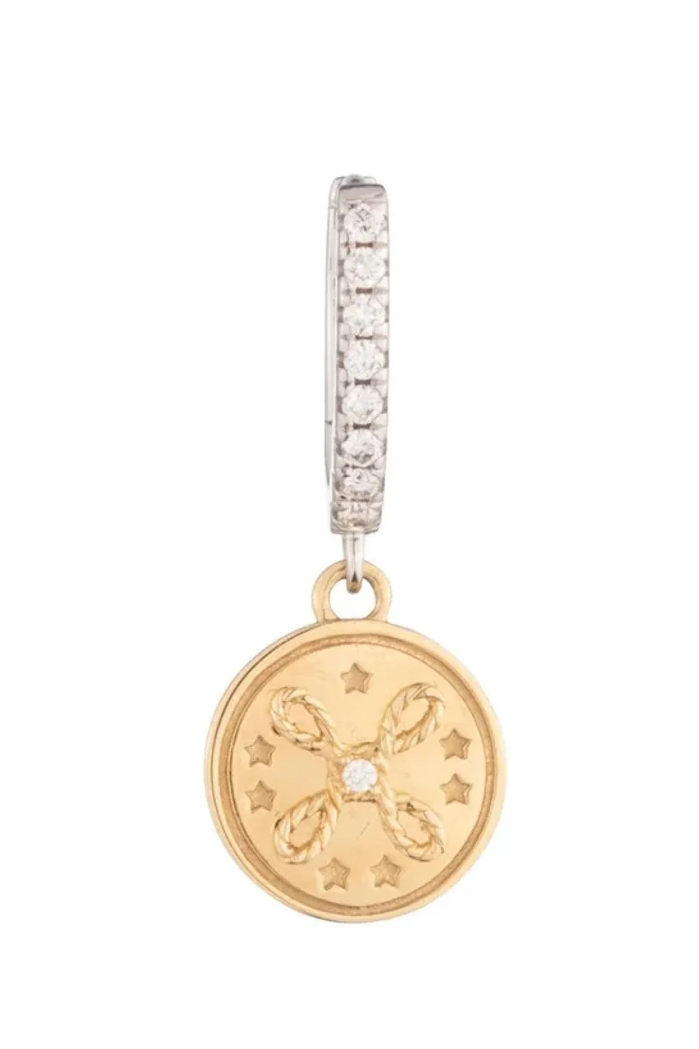 True Love - Diamond Love Knot Medallion Hoop Earring True Love - Diamond Love Knot Medallion Hoop Earring