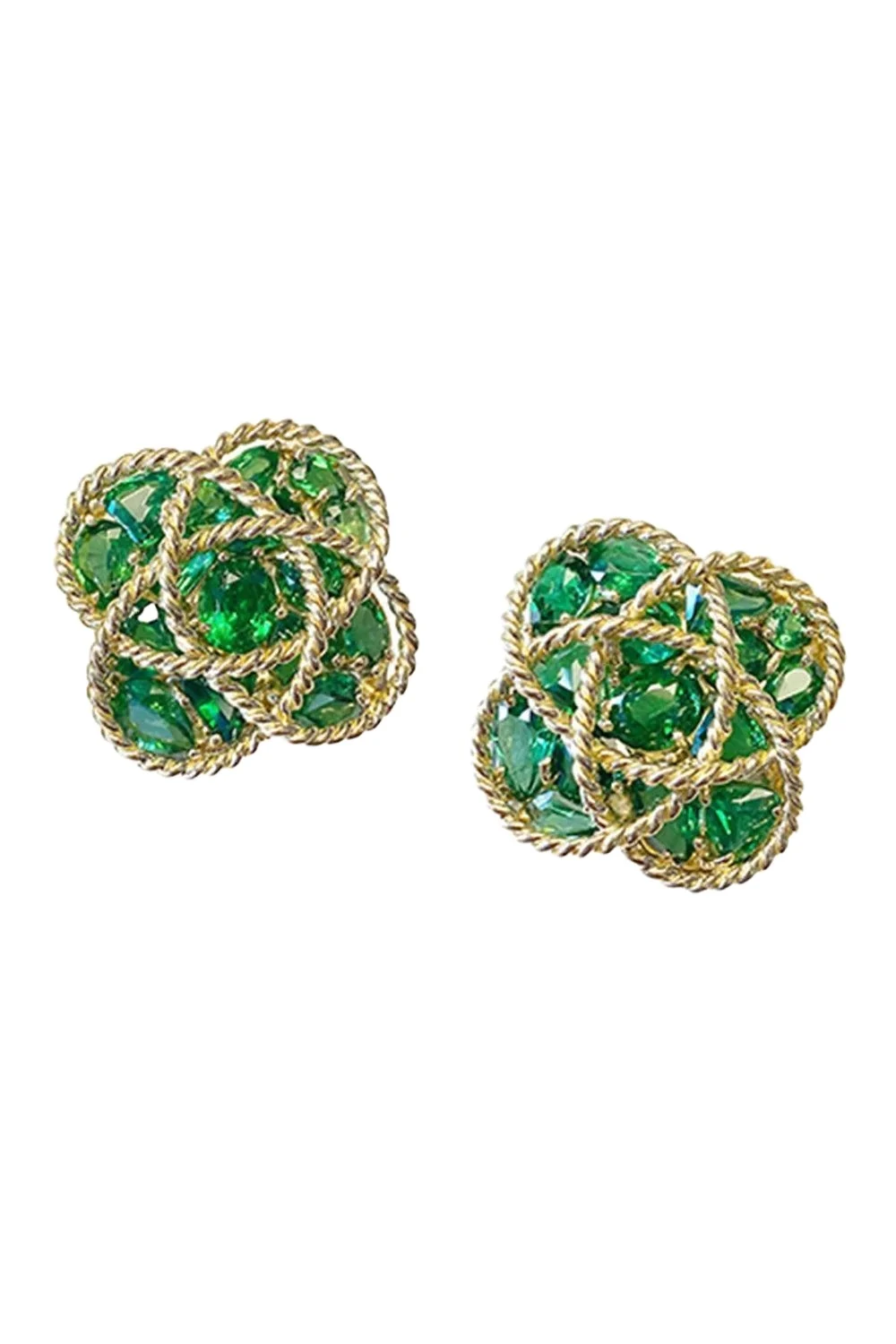Tsavorite Garnet Quatrefoil Earrings Tsavorite Garnet Quatrefoil Earrings