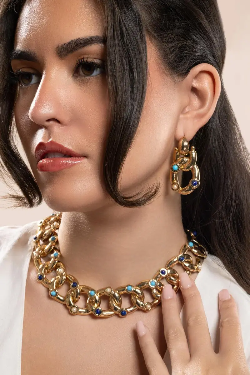 Gas Bijoux Turqoise Lapis Pearl Small Mitsi Earrings | Thumbnail 4