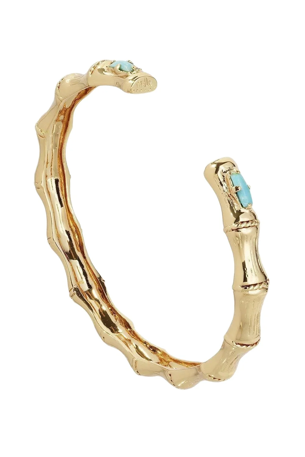 Gas Bijoux Turquoise Bambou Jonc Strass Bracelet