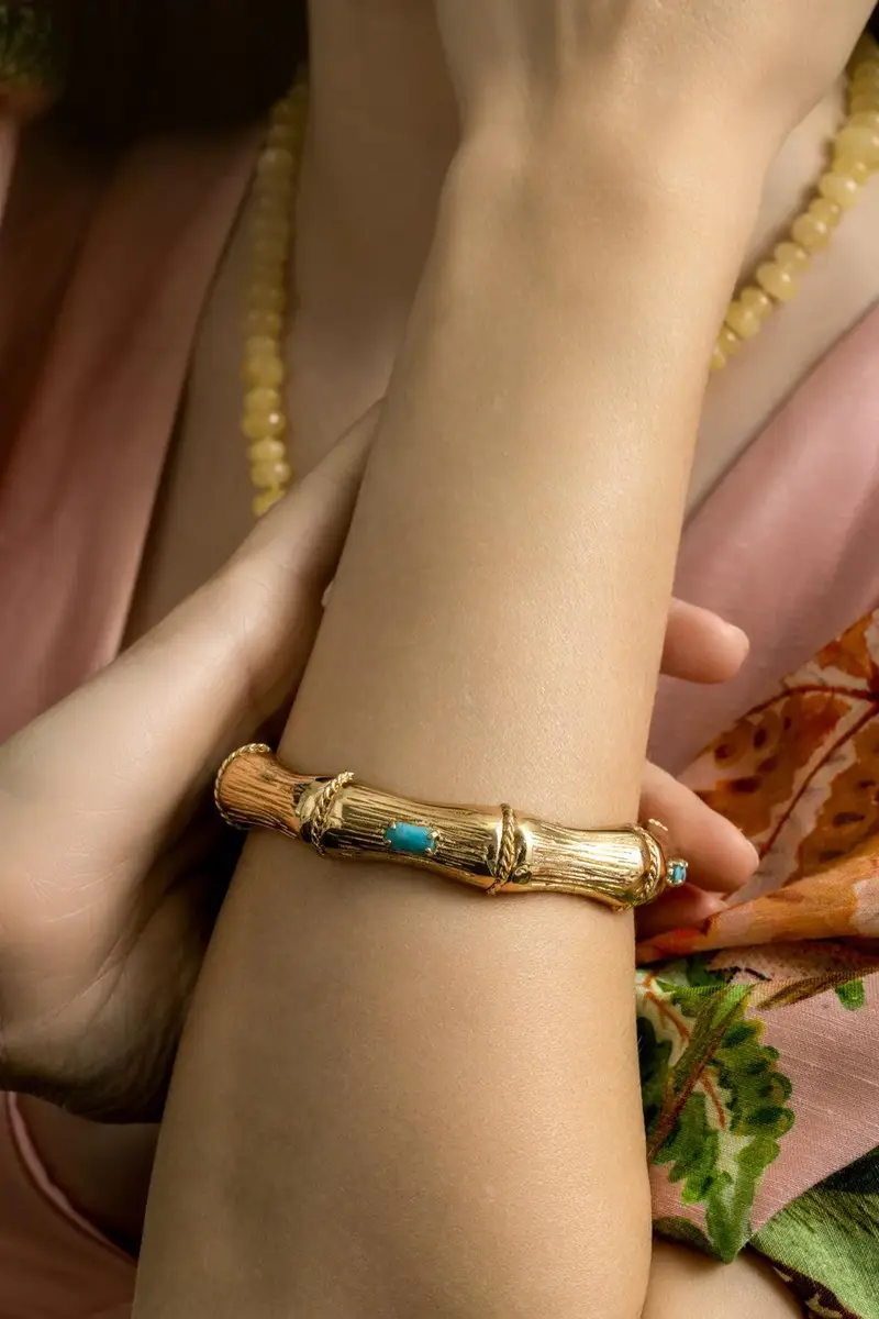 Gas Bijoux Turquoise Bambou Strass Bracelet | Thumbnail 4 Gas Bijoux Turquoise Bambou Strass Bracelet | Thumbnail 4