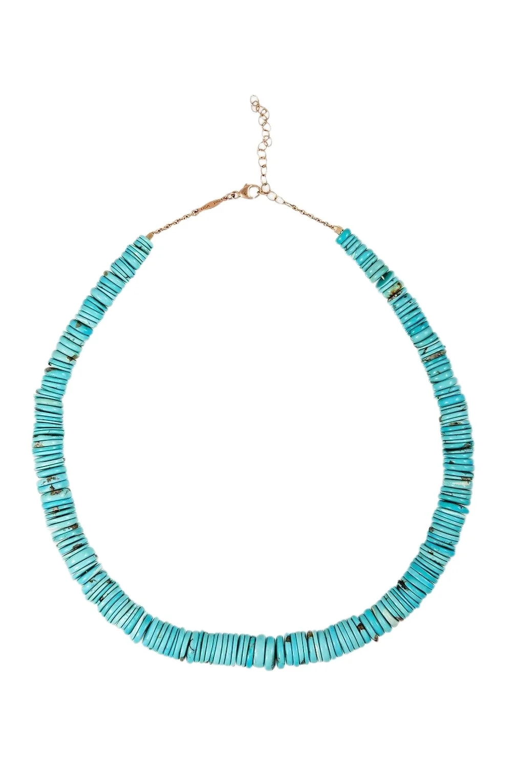 Turquoise Graduated Heishi Beaded Necklace