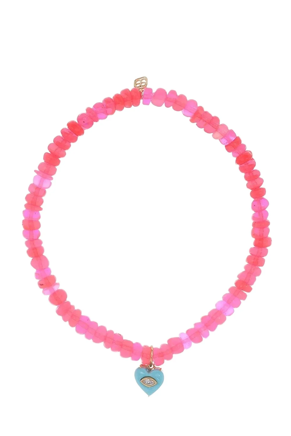 Turquoise Heart Ethiopian Opal Smooth Charm Bracelet