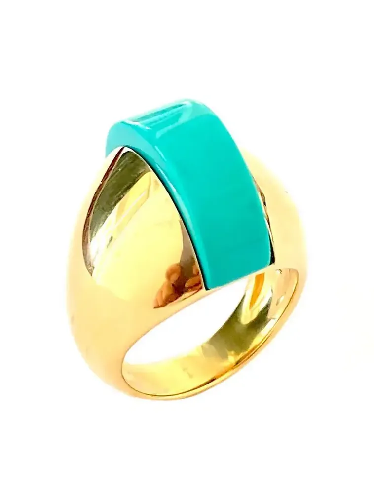 Turquoise Linea Alta Ring