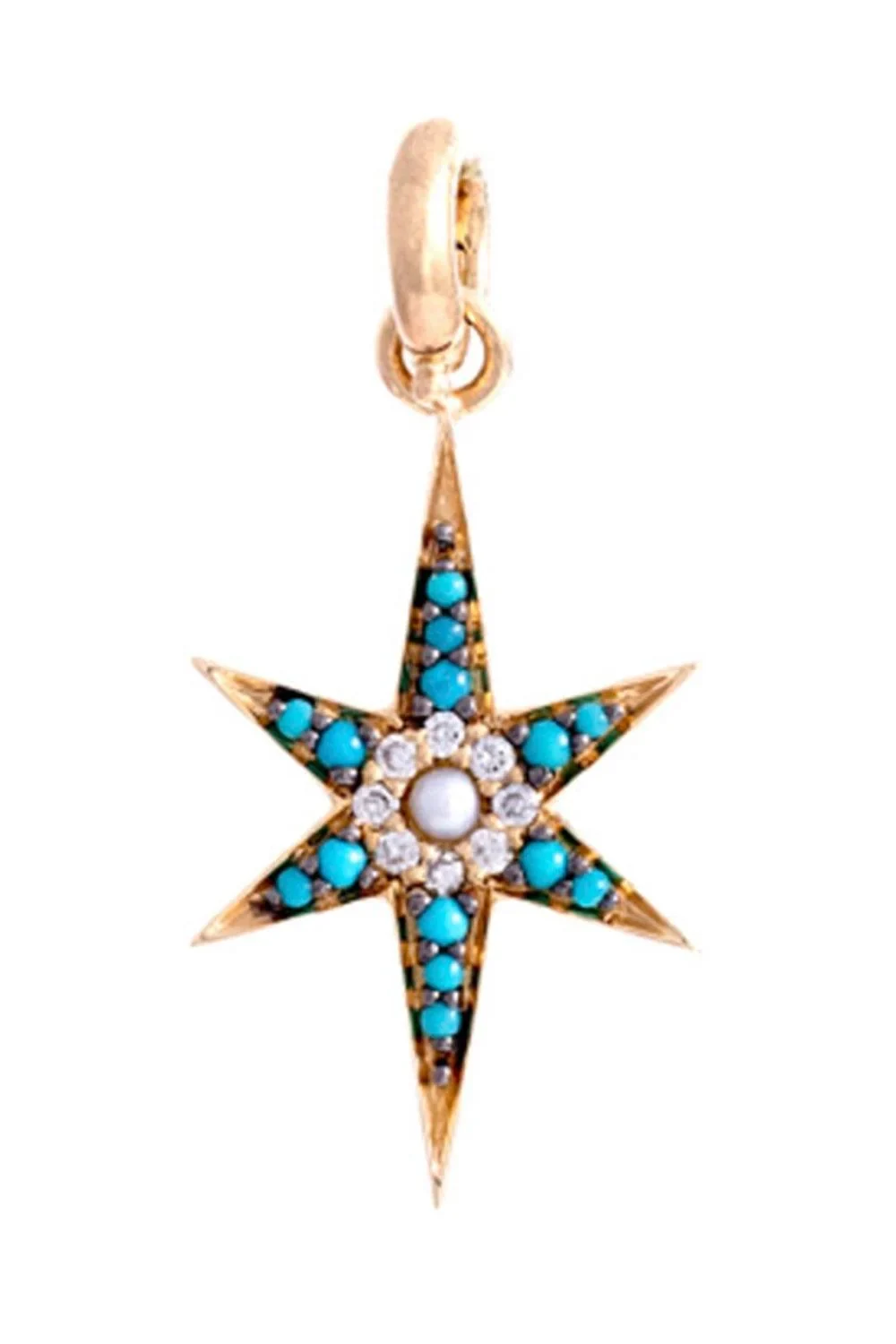 Turquoise Pearl Diamond Stella Large Charm