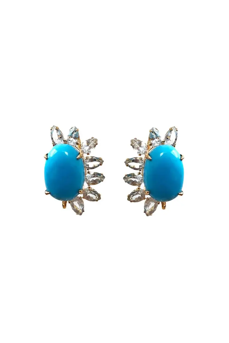 BOUNKIT JEWELRY Turquoise Pearl Drop Earrings | Thumbnail 3 BOUNKIT JEWELRY Turquoise Pearl Drop Earrings | Thumbnail 3