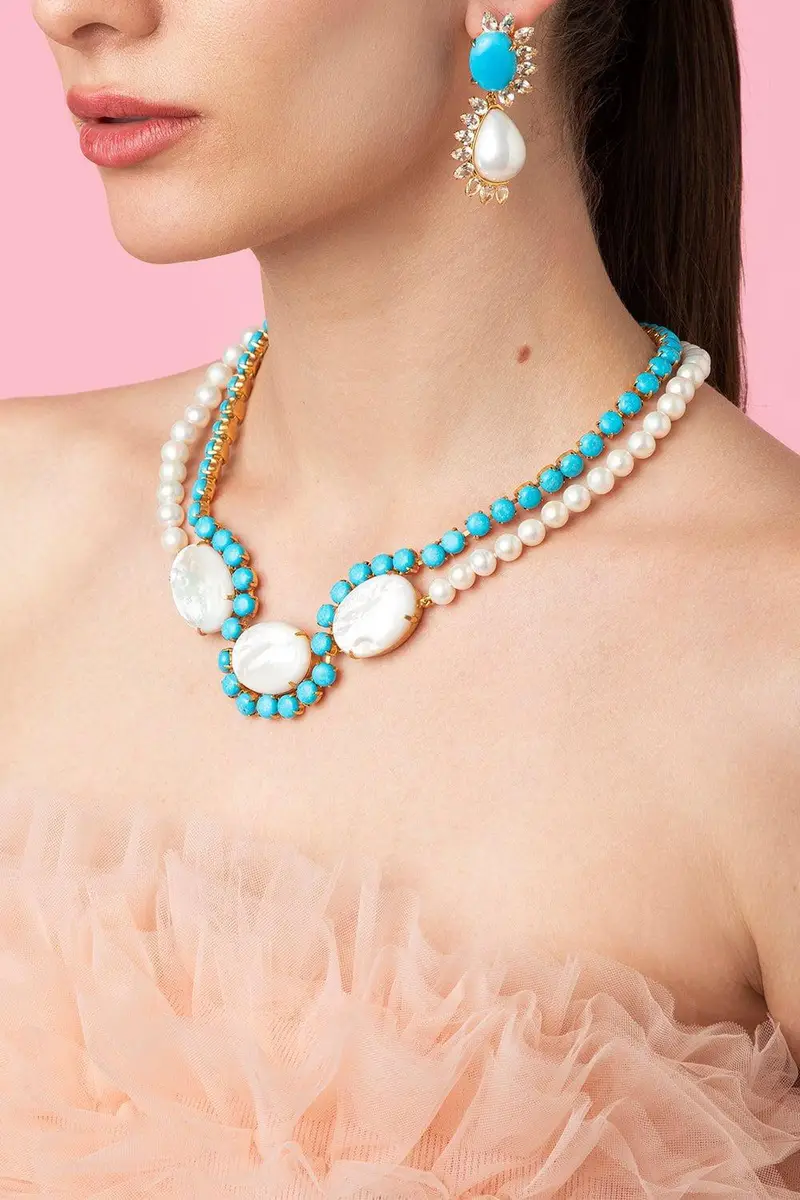 BOUNKIT JEWELRY Turquoise Pearl Krista Necklace | Thumbnail 2 BOUNKIT JEWELRY Turquoise Pearl Krista Necklace | Thumbnail 2