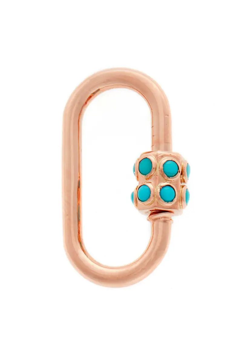 Marla Aaron Turquoise Stoned Medium Lock | Image 1 Marla Aaron Turquoise Stoned Medium Lock | Image 1