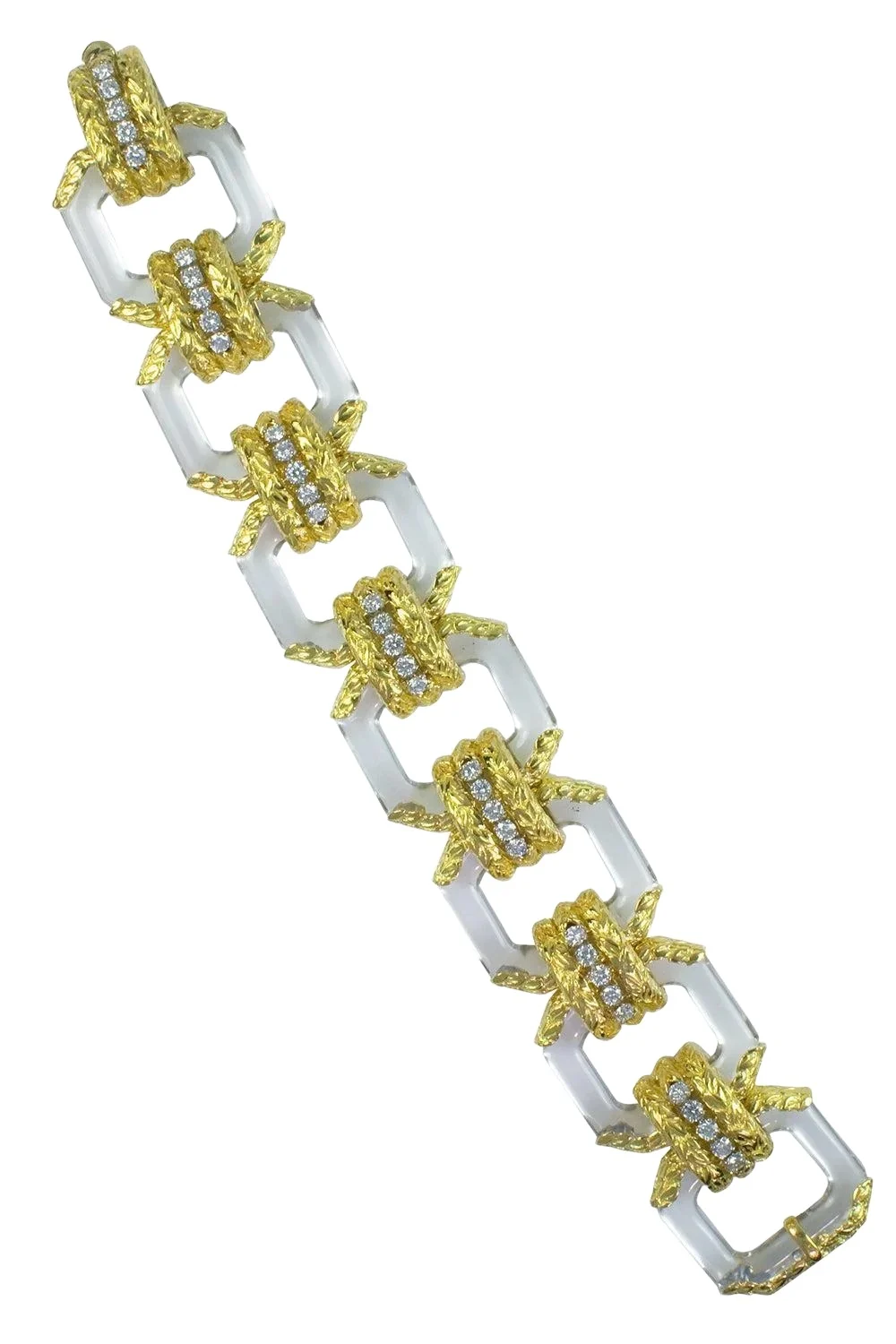 DAVID WEBB Twilight Crystal Diamond Laurel Bracelet