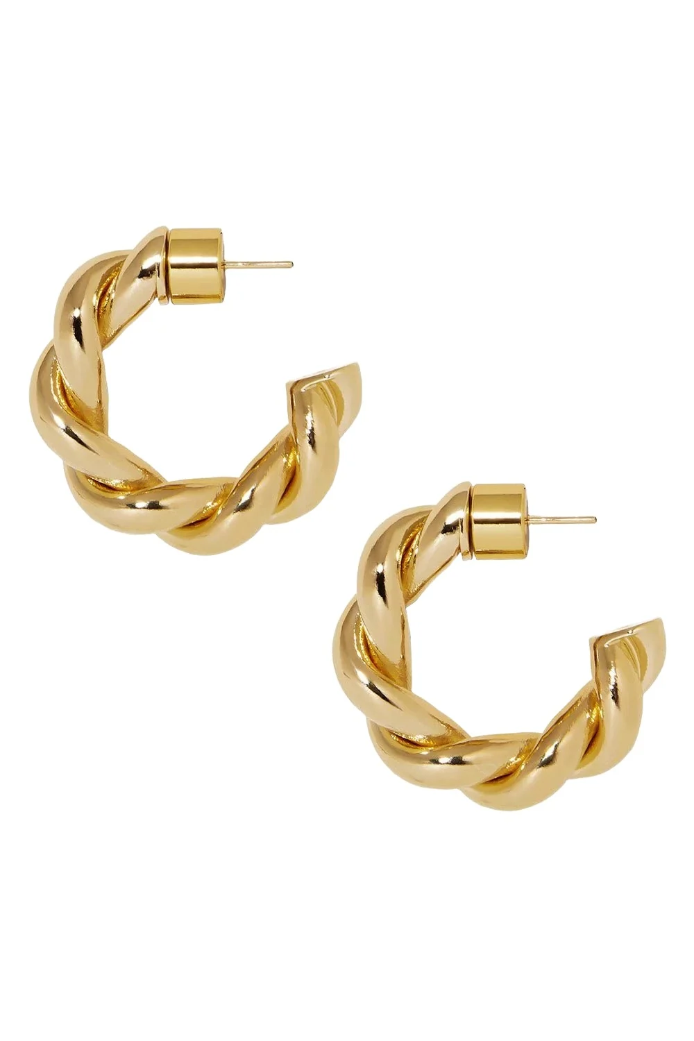Twisted Lilly Huggie Earrings - Yellow Gold - 0.7in Twisted Lilly Huggie Earrings - Yellow Gold - 0.7in